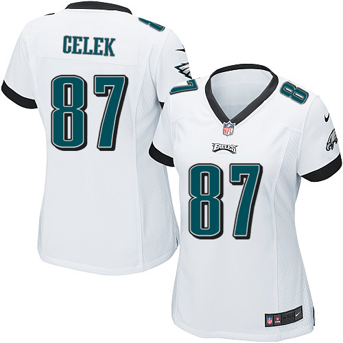 Women's Elite Brent Celek Nike Jersey White Road - #87 NFL Philadelphia Eagles